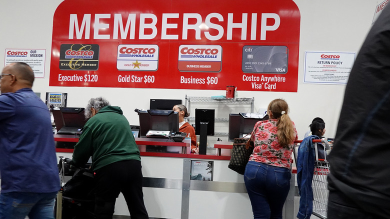 Membership counter at Costco