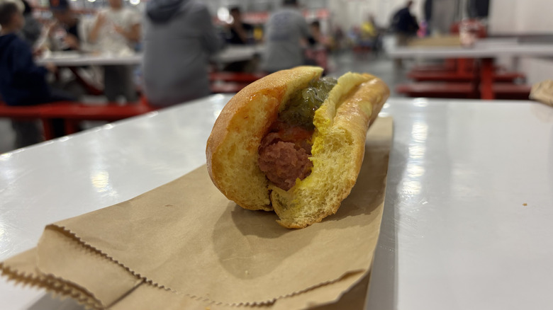 Bitten into Costco hot dog