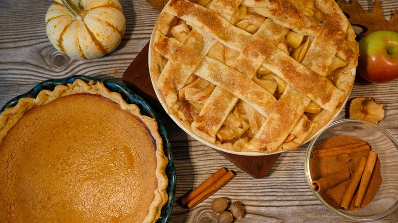 Pumpkin and apple pies