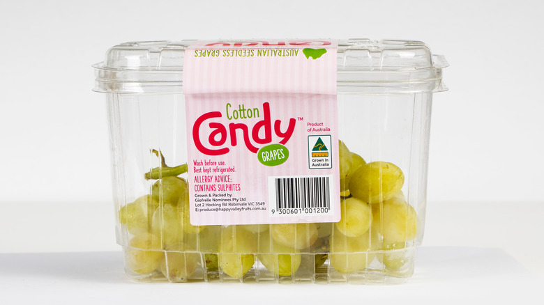 A package of cotton candy grapes