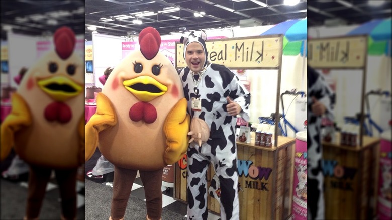 Cow Wow founder Chris Pouy and chicken