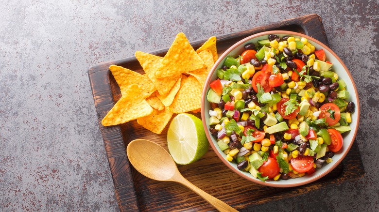 Cowboy caviar with chips and lime