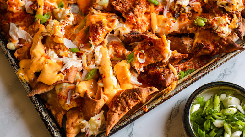 nachos with green onions