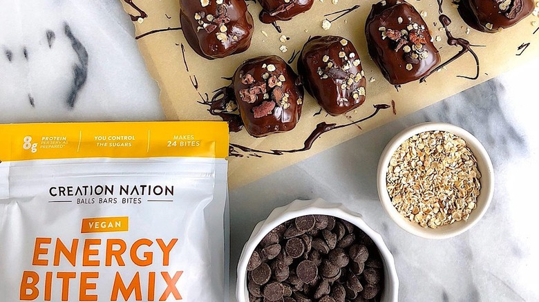 Creation Nation packet mix with ready-made energy bites and chocolate chips