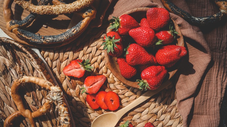 Strawberries and Fresh Baked Pretzels