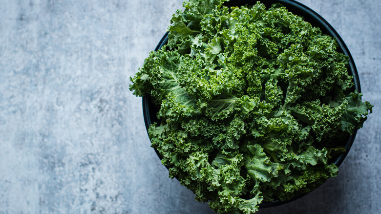 Kale in a black bowl