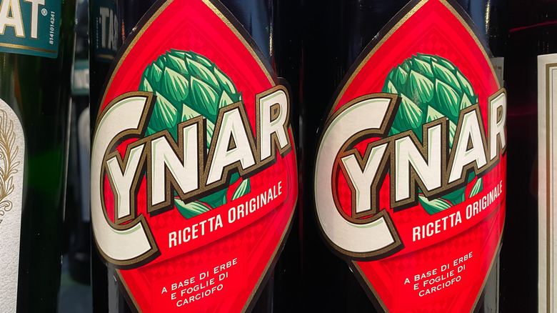 bottles of Cynar on store shelf
