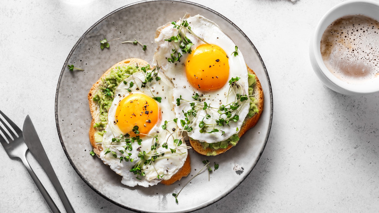 fried eggs on plate