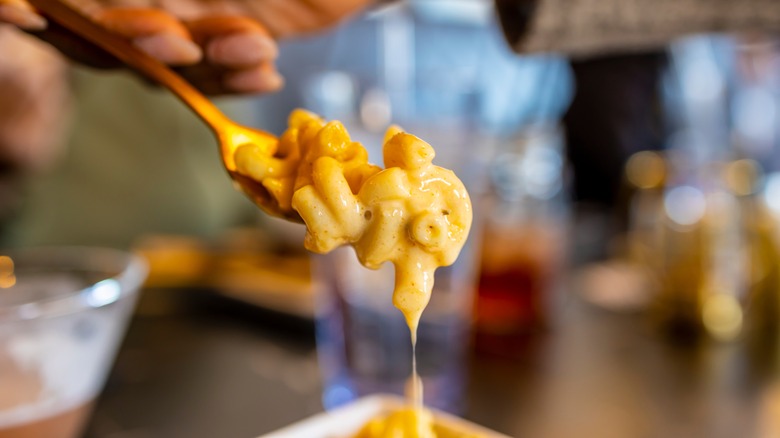 Spoonful of macaroni and cheese