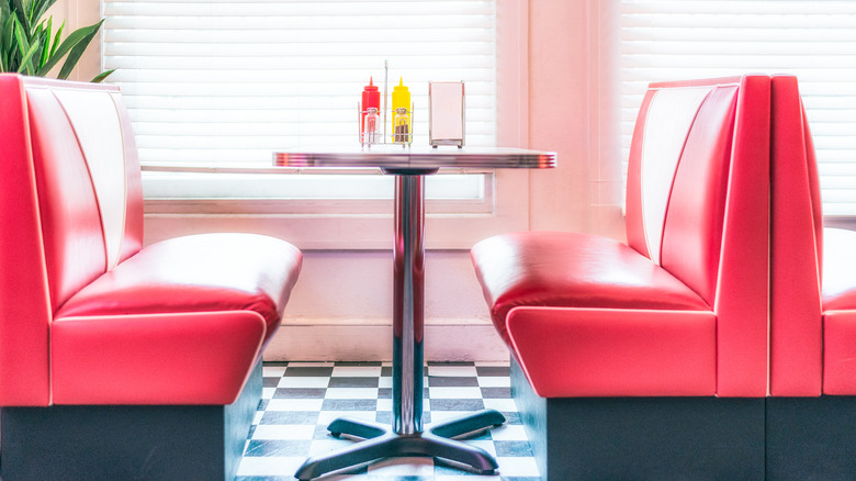 Red diner booth