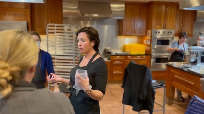 Heather Saffer teaching a baking class in New York