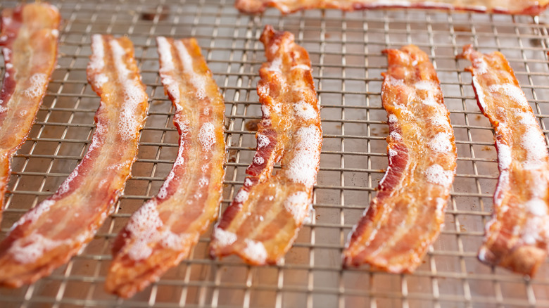 bacon on a wire rack