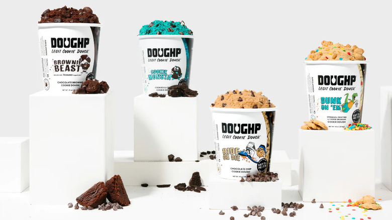 Four bestselling flavors of Doughp raw cookie dough