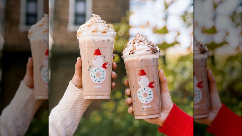 Dunkin's Iced Peppermint Mocha and Toasted White Chocolate Lattes