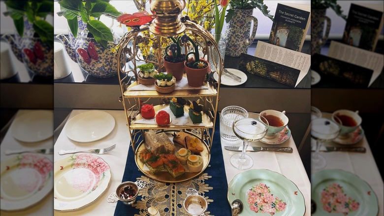 The tower of pastries at the Secret Garden Afternoon Tea