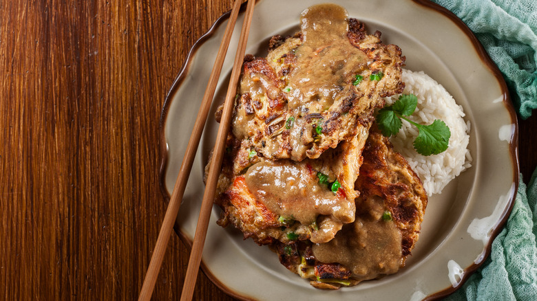 egg foo yung with rice