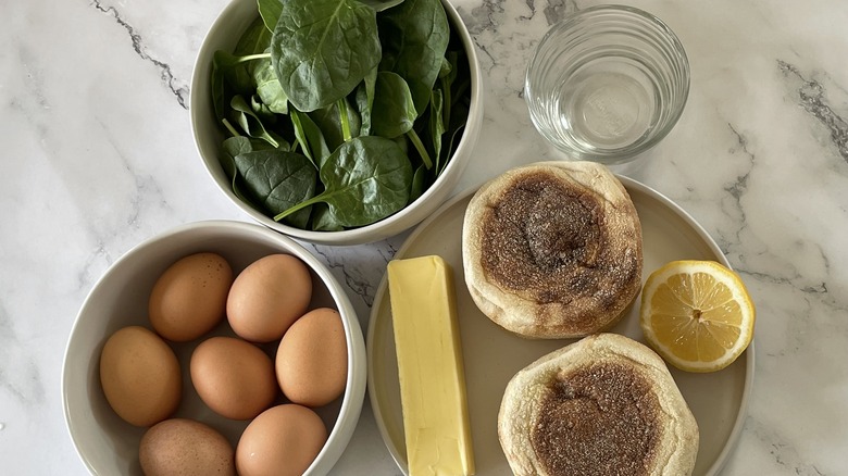 ingredients for eggs Florentine