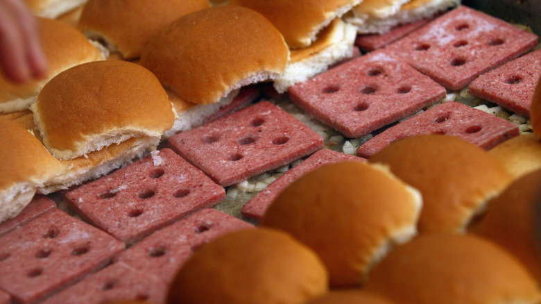 White Castle sliders being cooked