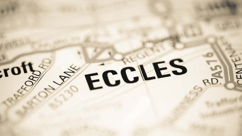 city of Eccles on old map