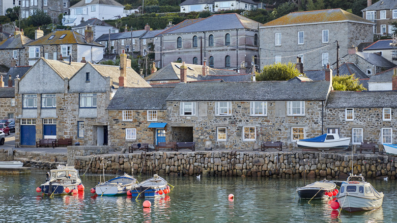 A view of a small Cornish town Mousehole