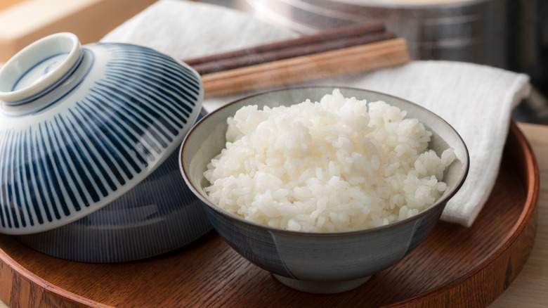 rice in Japanese rice cooker