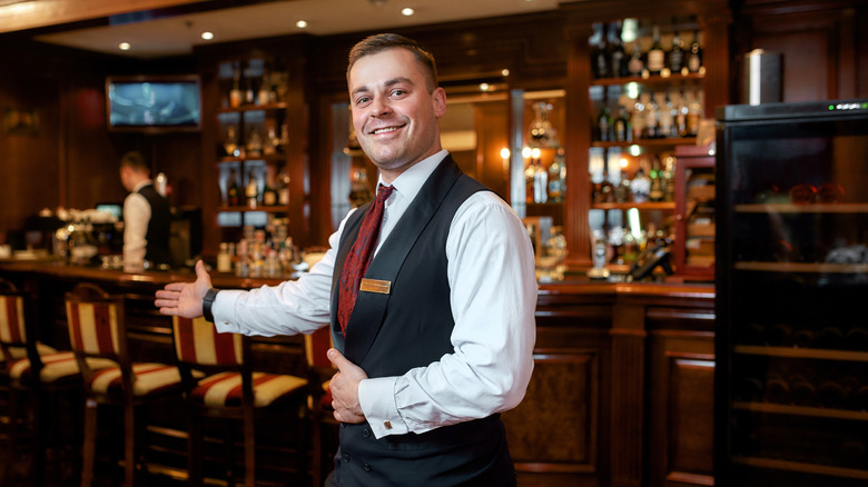 staff welcoming customer to restaurant