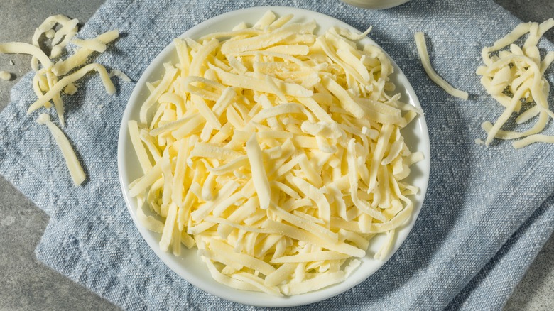 shredded cheese in bowl