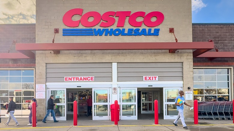 Costco store exterior with shoppers