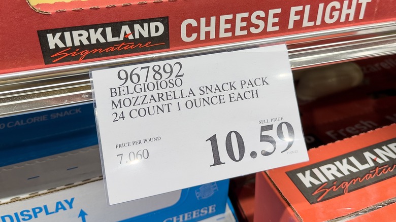 Costco price tag for cheese flight