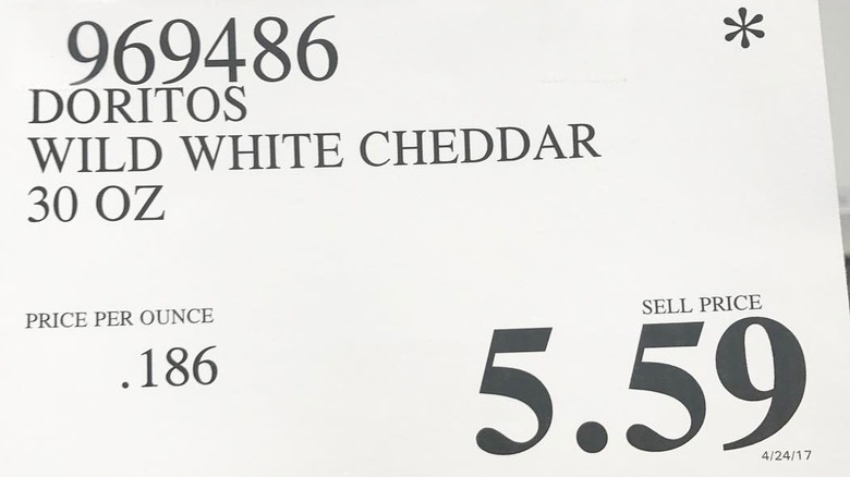 Costco price tag with asterisk