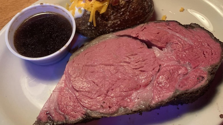 Prime rib with baked potato