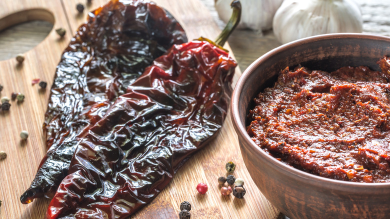 Mexican adobo paste and dried chiles