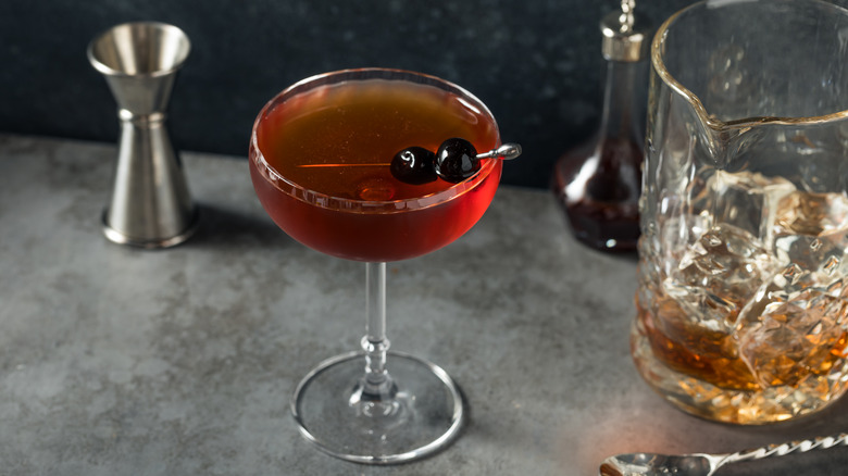 Manhattan cocktail in glass 
