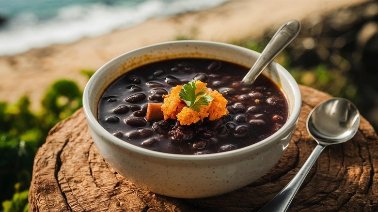 a bowl of black beans