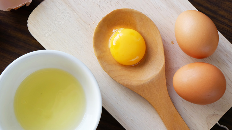 separated egg yolks whites