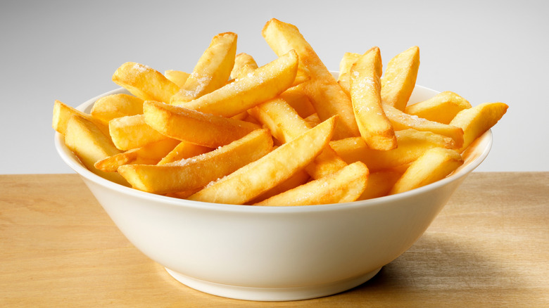 Bowl full of crispy french fries