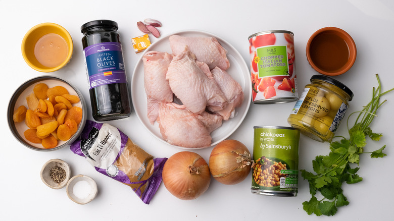 Ingredients for chicken tagine 