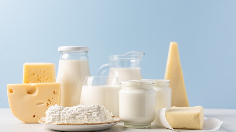 Selection of cheese and cream