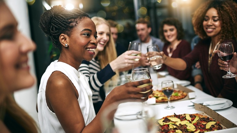 Friends enjoying a meal 