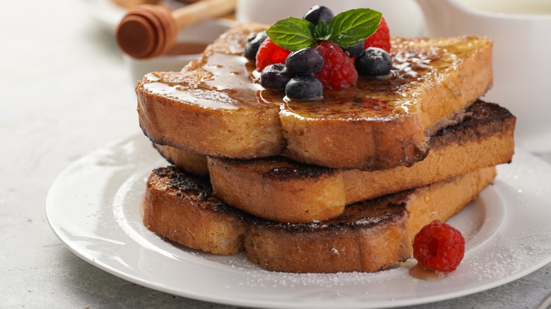 Plate of French toast with berries