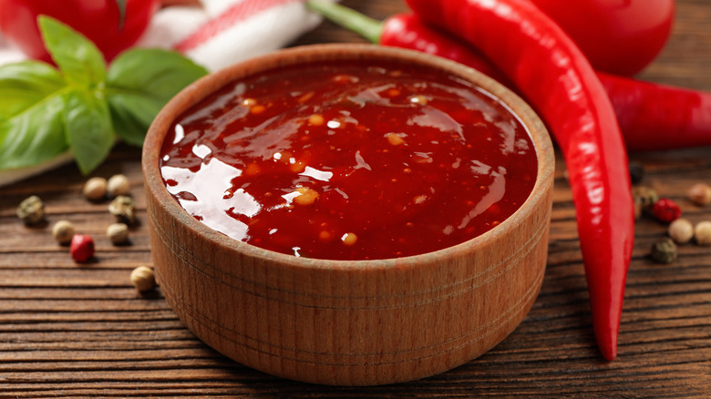 bowl of chili sauce