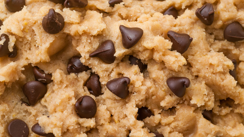 closeup of cookie dough