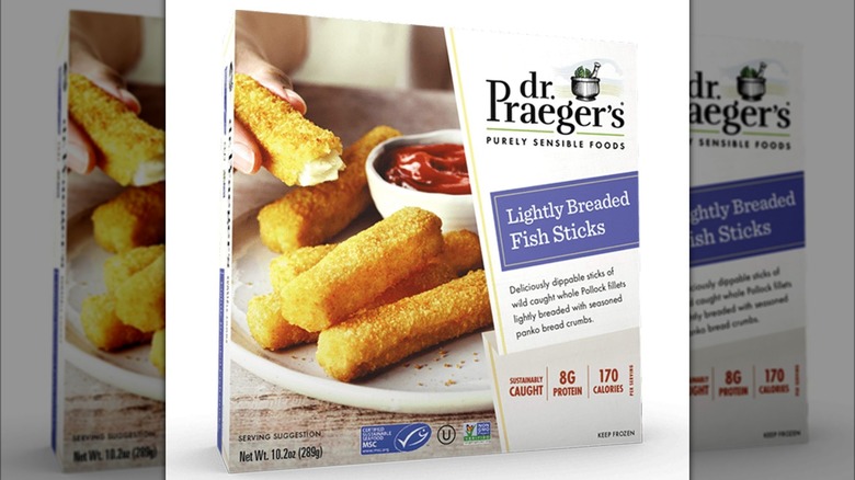 Dr. Praeger's lightly breaded fish sticks