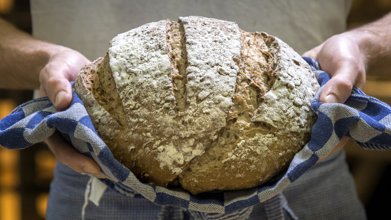 rustic loaf of whole wheat bread