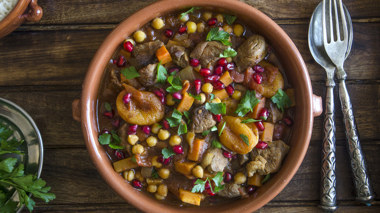 Lamb tagine in dish