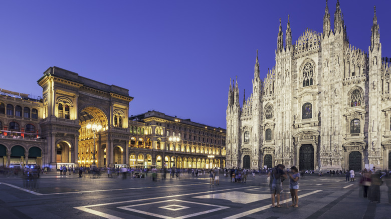 the Duomo square in Milan