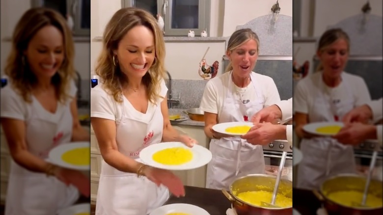 Giada De Laurentiis plating risotto