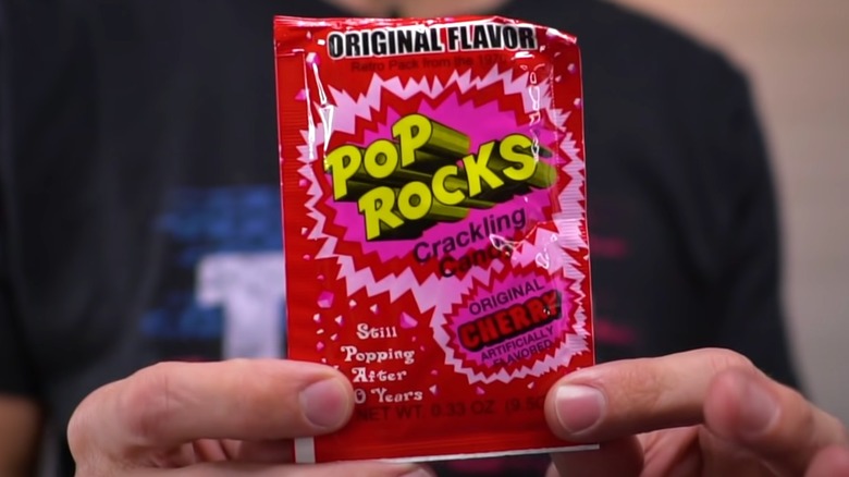 Cherry flavored pop rocks candy