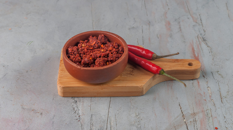 A bowl of fresh harissa