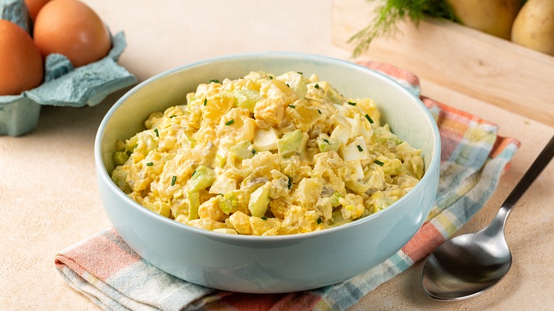 Potato salad with boiled eggs